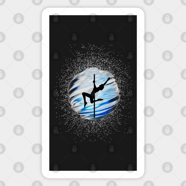 Pole Dancer In The Blue Sphere Magnet by LifeSimpliCity